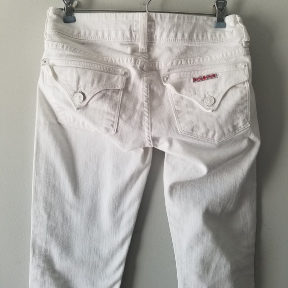 Hudson Ginny Crop Straight Cuffed White Jeans 24 - Picture 7 of 12